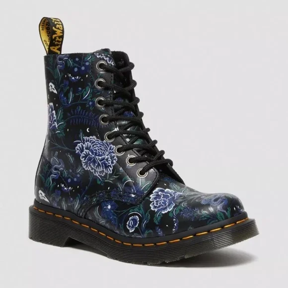 Dr. Martens 1460 Pascal Women's Boots Size 7 (38) Mystic Floral Black Combat - Picture 3 of 15